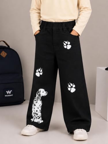 Image of KiddoPanti Boys Baggy Jeans | Stretch Denim Wide Leg Jeans | Elastic Waist Casual Denim Pants | Cotton Blend Loose Fit with 4 Pockets | Kids Street wear | 2-14 Years