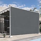 Sonnensegel mit Befestigungsseile 5x6.5m/500x650cm Wohnwagen mit Ösen und Seil Segeltuch Sonnenschutz Balkon Terrasse, Segeltuch Wasserdicht für Balkon Garten Terrasse -Dunkelgrau