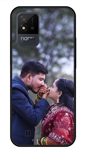 Image of NDCOM for Customised Realme Narzo 50i Back Cover | Slim Narzo 50i Phone Case | Realme Narzo 50i Mobile Cover DIY Personalised Photo Design | Customized Gift Custom Text Name Printed Glass Case