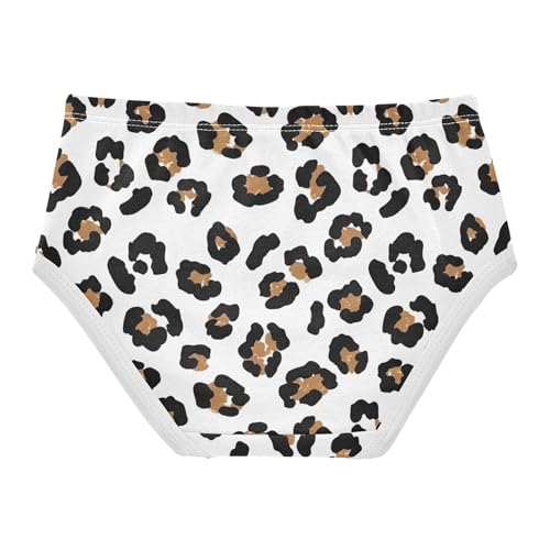 Black Brown Leopard Spots White Little Girl Panties Toddler Underwear Floral Cotton Funny Briefs Undies Kids 2t2