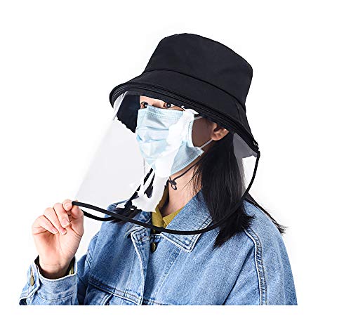 iBasingo Fischerhut mit Anti-Speichel-Splash-Gesichtsschutzabdeckung Unisex-Schutzhülle mit Gesichtsschutzabdeckung Anti-Spuck-Speichel-Sabber Fisherman Cap Sonnenhut mit Doppeltem Verwendungszweck
