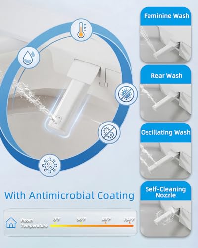 Image of TOTTE Smart Toilet with Bidet, Auto Open /Close Lid, Bidet Toilet with Powerful Flush, Instant Warm Water, Elongated Smart Toilet with Heated Seat, Dryer, Modern Bathroom Toilets with Deodorization