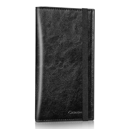Image of CASMONAL Checkbook Covers for Personal Checkbook Holder RFID Premium Vegan Leather Checkbook Cover for Duplicate Checks