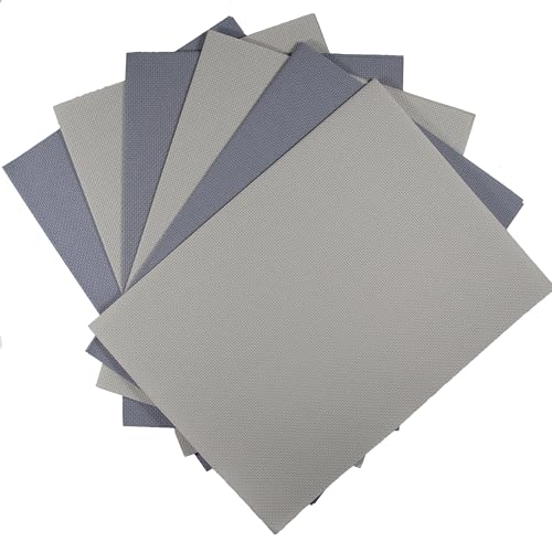Image of KCS 6 pc of 12 inch x 18 inch (30cmx45cm) 14CT Counted Cotton Aida Cloth Cross Stitch Fabric (Pearl Grey+Light Steel Grey)