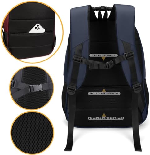 Mochila Bolsa Masculina Feminina Notebook Reforçada Anti Furto Semi Impermeável Escolar Faculdade Tr