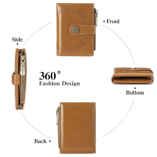 Image of Small Wallet for Women Bifold Credit Card Holder Compact Women Wallet with Zipper Coin Pocket