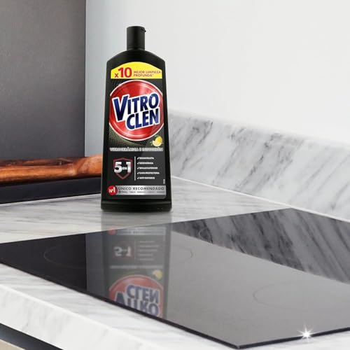 Miniatura 5 de Vitroclen Limpiador Vitrocerámica e Inducción, en Crema, Desincrusta, Desengrasa y Da Brillo, Aroma Limón, 450 ml