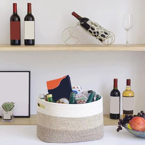 Panier de rangement maison multifonction en corde de coton souple - 5