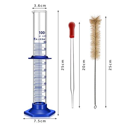 image for Qesdaoxu Thick Glass Graduated Cylinder Measuring Liquid Lab Cylinders