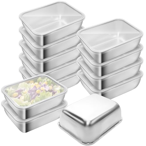 12 Pcs Airtight Stainless Steel Food Storage Containers