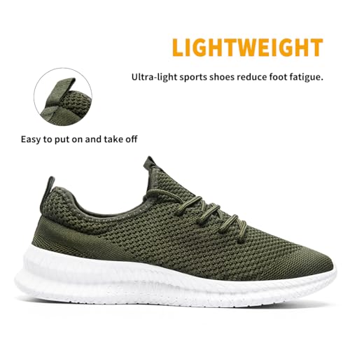 Image of DLWKIPV Mens Slip On Shoes Tennis Walking Gym Athletic Running Fashion Sneakers Workout Footwear Casual Sport Outdoors Breathable Knitted Mesh Lightweight