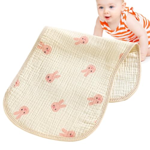 ycezw Baberos de algodón – Lindo babero para niños, toalla de gasa de algodón, baberos de bebé para babear y dentición, baberos impermeables para bebés niños y niñas, Conejo, Refer to description