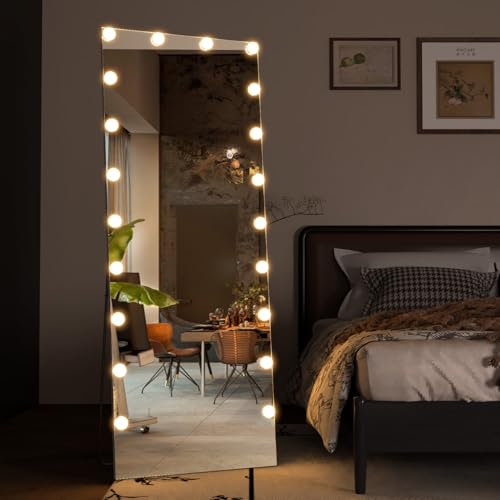 CASSILANDO Voll Länge Spiegel mit Lichtern, 160x50 Boden Körper...