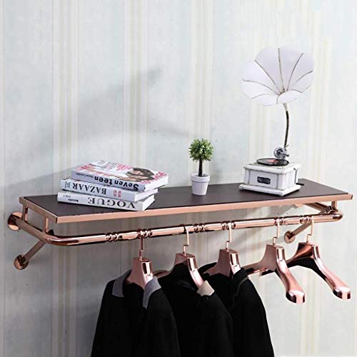 al Perchero de pared de acero inoxidable con estantes flotantes para colgar la ropa, barra de almacenamiento para ahorrar espacio (tamaño: 80 cm)