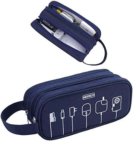 Electronics Organizer Travel Case Cord Cable Organizer Bag Portable Waterproof Double Layers All-in-one Storage for Charger Mouse Earbud USB Drive Healthcare Grooming Kit