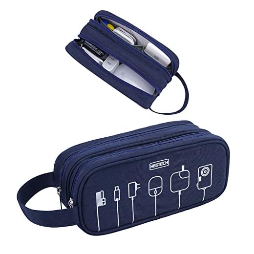 Electronics Organizer Travel Case Cord Cable Organizer Bag Portable Waterproof Double Layers All-in-one Storage for Charger Mouse Earbud USB Drive Healthcare Grooming Kit