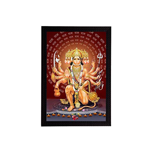 eCraftIndia Lord Panchmukhi Hanuman Painting, Picture For Entrance, Main Door, South, South West Main Door Vastu Dosh Rectification Remedy Of Home, Office And Factory