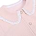 Sunny Fashion Girls Dress Blush Pink Ribbed Knit Cardigan Lace Trim Pearl Button Outerwear Casual Size 9-10