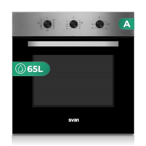 Svan Horno Multifunción con Ventilador Inox SHM86500X. Capacidad 65 Litros, 3000W, 8 Programas, Interior Esmaltado, Fácil Limpieza, Eficiencia Energética Clase A