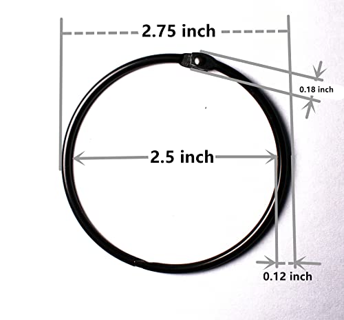 Black Shower Curtain Rings Metal Round Hooks Ring (15 Pack) 2.75 Inch Diameter Electrophoresis Rustproof For Bathroom Shower Rod #TOP1