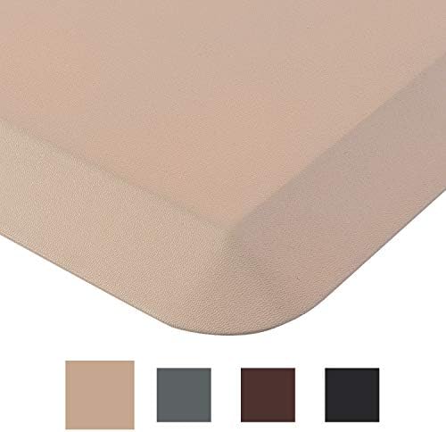 Anti-fatigue Comfort Mat, Non-slip Kitchen Mat, 24 x 60 x 3/4 Inches, Ergonomically Engineered Perfect for Standing Desk and Garages, Beige, by Grand Era