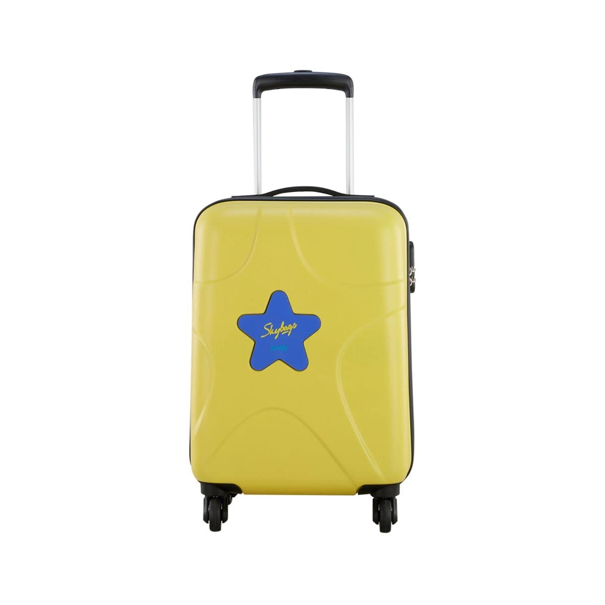 SkybagsPolycarbonate Solid Pattern Star-51 Strolly 360°|4 Wheeler Speed_Wheel Trolley Bag (Yellow, Small)