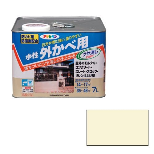 Amazon.co.jp: アサヒペン 水性外かべ用 7L アイボリー 水性 塗料