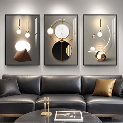 Framed Large Modern Abstract Wall Art for Living Room, Set