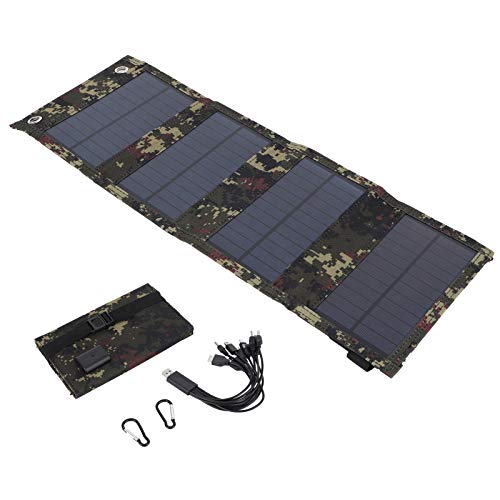 ZIZEV Solar Power Bank, Portable Solar Panel Charger, Comes with 2 Clip Hooks, USB 20W Car RV for Mobile Phone, Solar Power Bank Outdoor