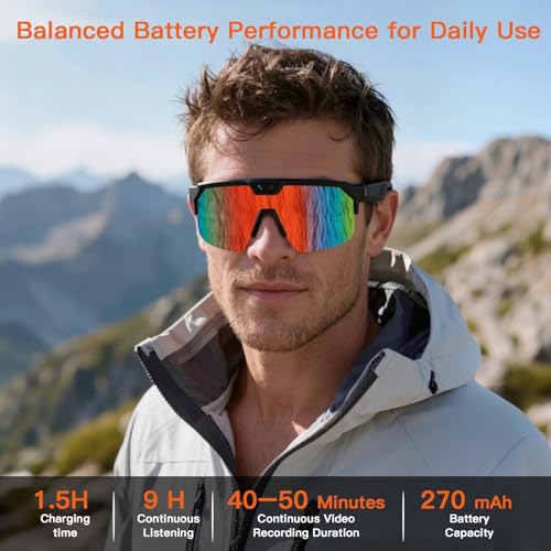 Image of GenXenon AI Cycling Camera Glasses with 8MP, 4K Video Smart Sunglasses