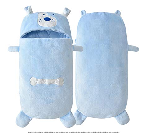 Doladola Unisex Baby Safe Schlafsack Baumwolle Tragbare Decke Baby Schlafsack Für 0-2 Jahre Baby (Blauer Hund, 0-2 Jahre) Cover