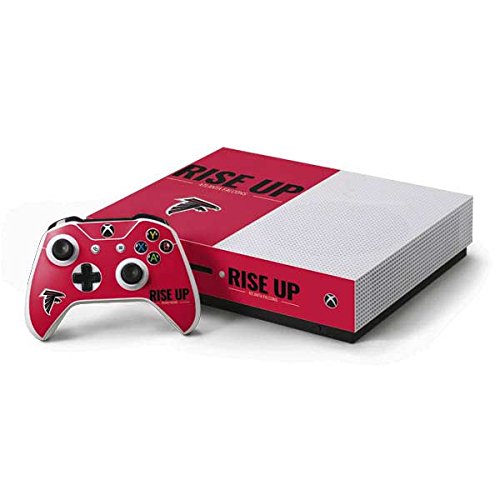 Skinit Decal Gaming Skin Compatible with Xbox One S Console and Controller Bundle - Officially Licensed NFL Atlanta Falcons Team Motto Design