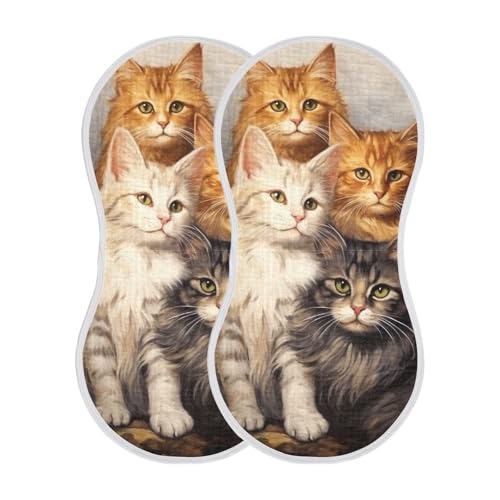 1 Pack Cats Muslin Burp Cloths Cotton Absorbent Baby Burping Rags for Boys Girls Soft Newborn Burp Bibs, 22 x 11 Inch2