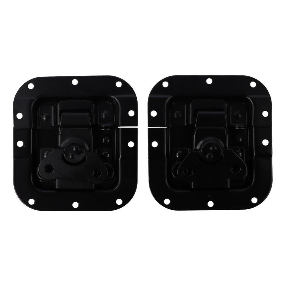 SSHHUI 2Pcs Spring Loaded Recessed Latch, Heavy Duty 10 Hole Medium Turn Twist Latch, Replacement for Road Flight Case, Black
