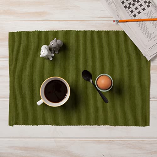 Now Designs Spectrum Basic Cotton Placemats, Set of Four, Fir Green, 19 x 13 inches (Set of 4) - Image 3