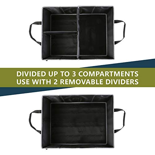 Tahoe Trails 21.7" Foldable Trunk Organizer For Car Storage, Reinforced Base Plates, Non Slip Bottom, Securing Straps, 11 External Pockets #TOP3