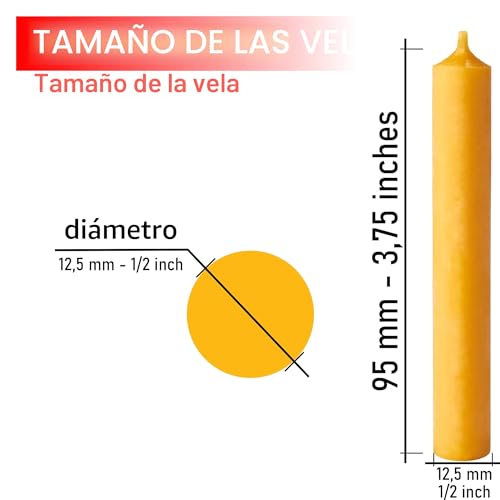 Miniatura 3 de Brubaker - Velas Navideñas De Cera De Abeja Juego De 20 Ideal Para Árbol Y Pirámide Ø 1,25 Cm Amarillo Miel