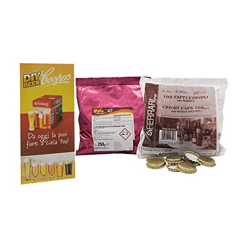 VIRSUS Kit Birra ''Lusso'' Artigianale Fai da Te con Malto European Lager + 1 Tappatrice Capsulatrice a 2 Leve e Tappi