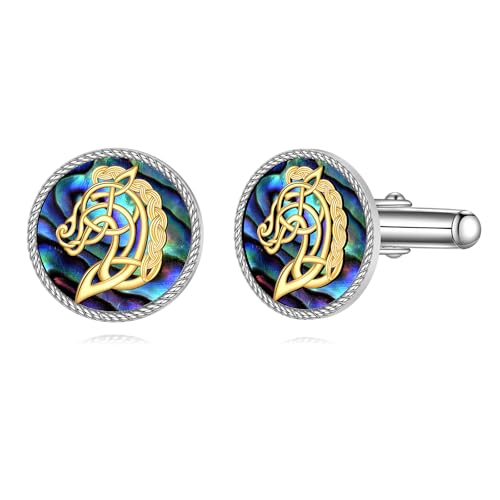 Mancuernillas de Plata Esterlina con Nácar Abulón para Hombre miniatura 1