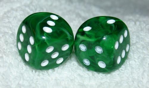 Green Marbled Dice Pair