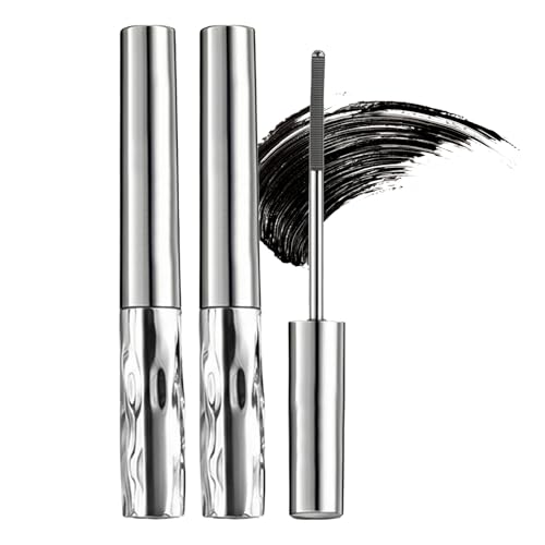 Curling Silver Stick Mascara Curling Lengthening and Long-lasting Mascara Tube Metal Wand Tubing Mascara (2pcs)