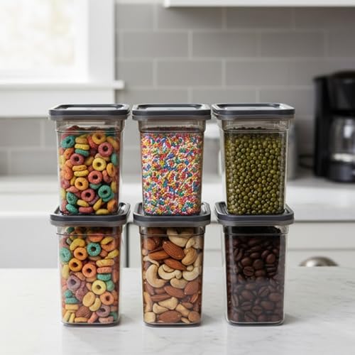 Image of GO STORE Set of 2 Storage Containers, Kitchen Storage Box for Pulses, Cereals, Grains, Dry Fruits, Pantry Organization, Kitchen Accessories Items for Home, Food Grade (1000 ML)
