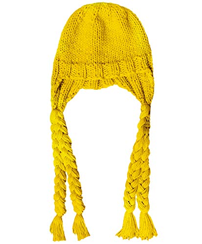 Women Earmuff Knitted Wig Hat Winter Warm Beanie Handmade Crochet Braids Caps