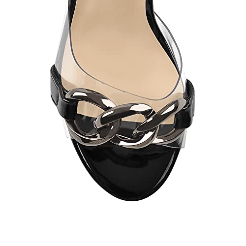 Image of LISHAN Women's Platform Heeled Sandals Slingback Block High Heels