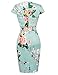 Women Ice Blue Vintage Pencil Dress 1950s Dress S CL7597-18