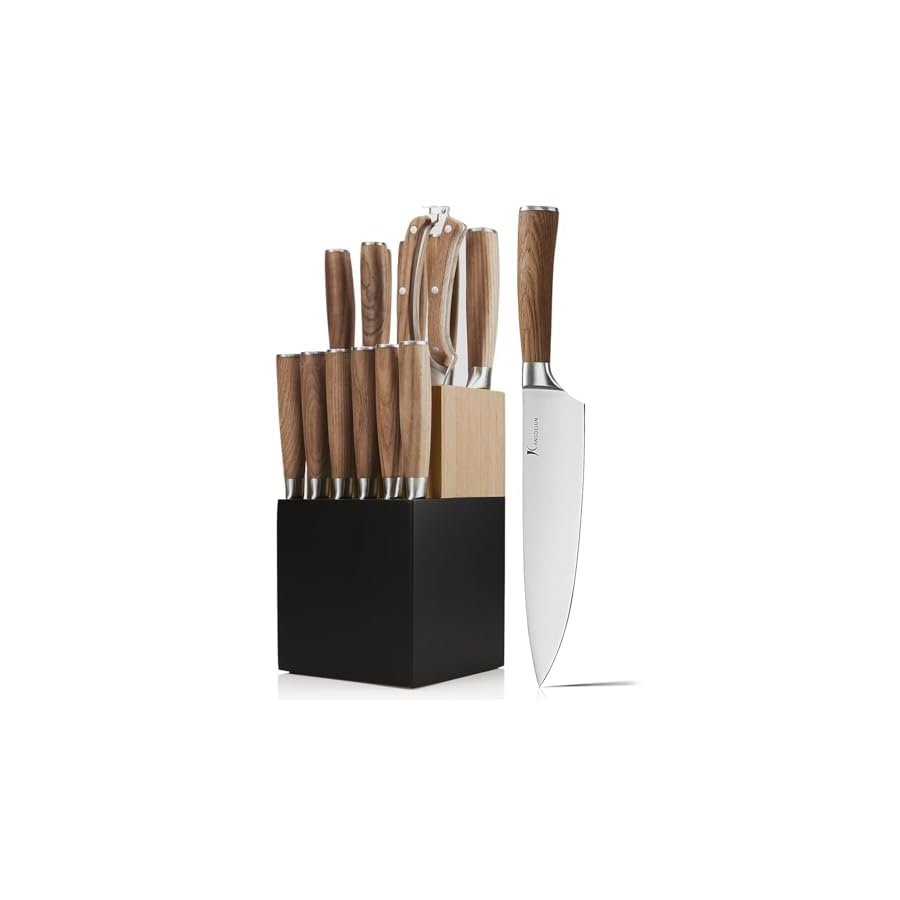 Natura-Series-14-PCS-Knife-Block-Set-Ultra-Sharp-High-Carbon-Stainless-Steel-with-Wooden-Handle Natura Series 14 PCS Knife Block Set, Ultra Sharp High Carbon Stainless Steel with Wooden Handle