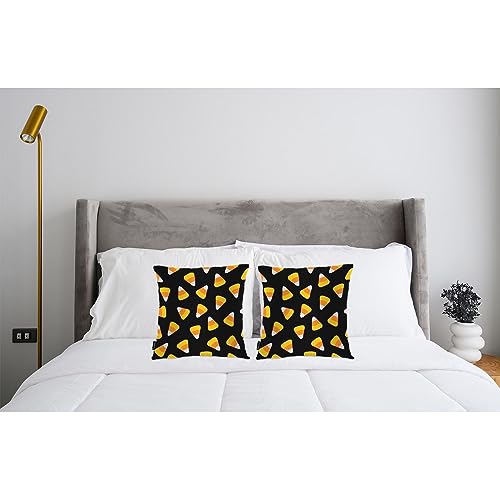 Swono PILL-SET2-KY308WSJ Throw Pillow Covers Candy Corn, Halloween Candy Corns Sweet Triangle Accent Cushion Covers Decorative Pillowcase thumb #2
