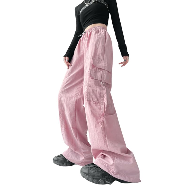 Pantalon de jogging cargo femme ample d'été léger à taille haute stretch