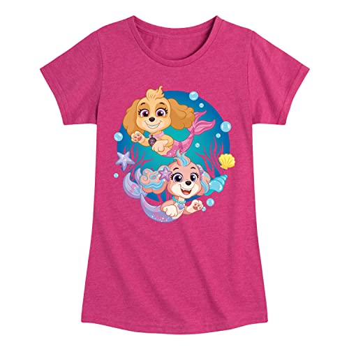 HYBRID APPAREL - Paw Patrol Aqua Pups - Skye and Coral - Toddler and Youth Girls Short Sleeve Graphic T-Shirt - Size 4T