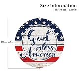 Patriotic god Bless America July 4th American Flag 6 Pcs Drink Coasters - Leather Coasters Set - Resistant Round Coaster Non-Slip Table Mat - Kitchen Bar Home Decor Housewarming Gift